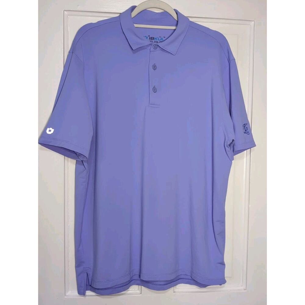 IBKUL Purple Polo Shirt Active Golf UPF 50 Mens L Sports Klinger Lake (1224)